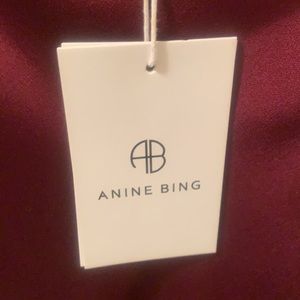 Anine Bing bar silk midi skirt